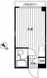 東京ビュック中銀 ワンルームの間取図画像