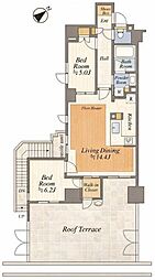 THEパームス高田馬場四丁目 2LDKの間取図画像