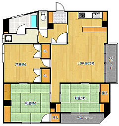 広島電鉄宮島線 草津駅 徒歩7分の賃貸マンション 3階3LDKの間取り