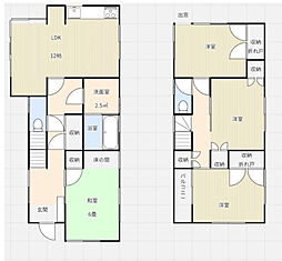 JR芸備線 上深川駅 4kmの賃貸一戸建て 1階4LDKの間取り