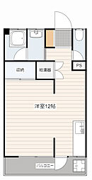 広島電鉄8系統 舟入幸町駅 徒歩2分の賃貸マンション 2階ワンルームの間取り
