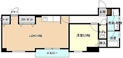 JR山陽本線 天神川駅 徒歩14分の賃貸マンション 2階1LDKの間取り