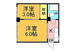 広島電鉄9系統 白島駅 徒歩7分の賃貸マンション 2階2Kの間取り