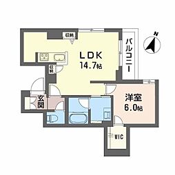 広島高速交通アストラムライン 西原駅 徒歩8分の賃貸マンション 3階1LDKの間取り