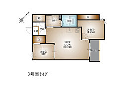 広島高速交通アストラムライン 古市駅 徒歩7分の賃貸アパート 3階2LDKの間取り