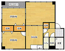 広島電鉄9系統 白島駅 徒歩11分の賃貸マンション 1階2LDKの間取り