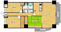 JR可部線 下祇園駅 徒歩10分の賃貸マンション 3階3LDKの間取り