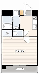 広島電鉄8系統 舟入町駅 徒歩2分の賃貸マンション 9階1Kの間取り