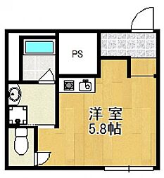 広島高速交通アストラムライン 大町駅 徒歩11分の賃貸マンション 3階ワンルームの間取り