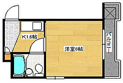 JR山陽本線 天神川駅 徒歩14分の賃貸マンション 3階1Kの間取り