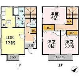 JR可部線 下祇園駅 徒歩14分の賃貸テラスハウス 1階3LDKの間取り