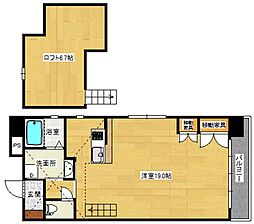 JR山陽本線 天神川駅 徒歩7分の賃貸マンション 7階ワンルームの間取り