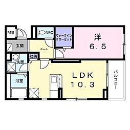 JR芸備線 矢賀駅 徒歩14分の賃貸マンション 3階1LDKの間取り