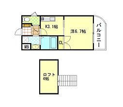 広島電鉄宮島線 草津南駅 徒歩6分の賃貸マンション 3階1Kの間取り