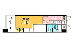 広島電鉄1系統 鷹野橋駅 徒歩7分の賃貸マンション 11階1Kの間取り
