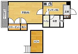 広島高速交通アストラムライン 祇園新橋北駅 徒歩5分の賃貸マンション 4階1Kの間取り