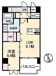 JR芸備線 広島駅 徒歩10分の賃貸マンション 5階1LDKの間取り