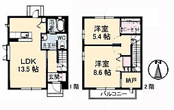 JR芸備線 玖村駅 徒歩21分の賃貸アパート 1階2LDKの間取り