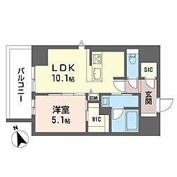 広島電鉄8系統 横川駅 徒歩6分の賃貸マンション 4階1LDKの間取り