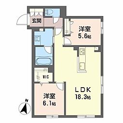 プライムフェルトII 2LDKの間取図画像
