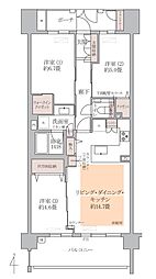 コスモシティ御池富小路 3LDKの間取図画像