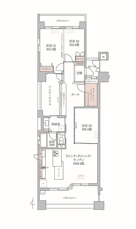 現状は2LDKです。シェアウォールを設置し3LDKにされる場合は、お引渡時までは 無償対応です。