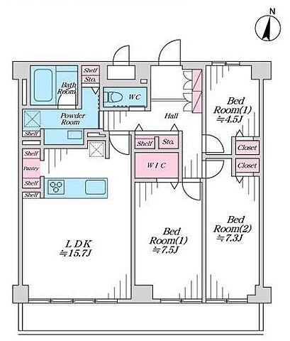 間取り パレス永福 4階/-