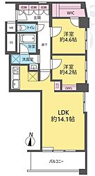 宮園キャピタルマンション 2LDKの間取図画像