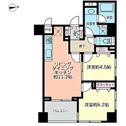 ルピナス王子駅前 2LDKの間取図画像