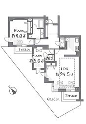 プレステージ千駄木 2LDKの間取図画像