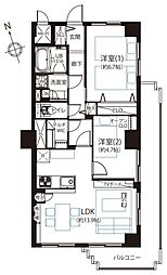 スカイ・エスタ 2LDKの間取図画像