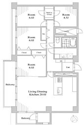 パシフィック中野 4LDKの間取図画像