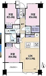 グランツオーベル中野 3LDKの間取図画像