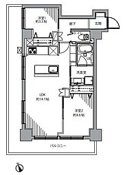 ダイアパレス高田馬場 2LDKの間取図画像