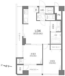 ネオハイツ千駄木 2LDKの間取図画像