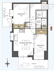 ダイアパレス田端 2DKの間取図画像