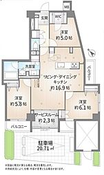 マイキャッスル東長崎 3SLDKの間取図画像