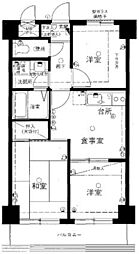 ライオンズマンション中落合 3DKの間取図画像