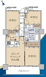 ライオンズタワー池袋 3LDKの間取図画像
