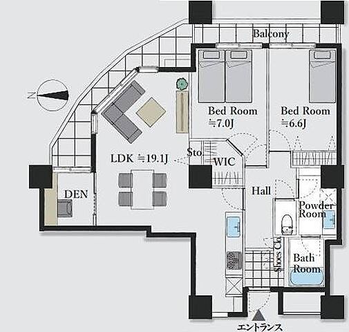間取り 西戸山タワーホウムズセントラルタワー 15階/-
