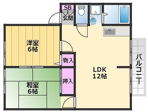 メゾンクレール 202｜大阪府堺市中区土師町3丁(賃貸アパート2LDK・2階・52.84㎡)の写真 その2