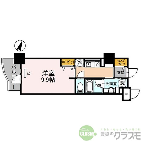 大阪府吹田市岸部南1丁目(賃貸マンション1K・6階・33.42㎡)の写真 その2