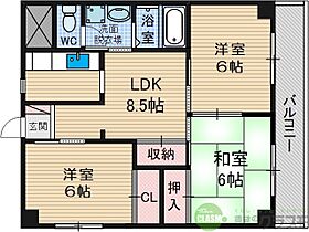 大阪府摂津市学園町2丁目6番3号（賃貸マンション3LDK・7階・58.32㎡） その2