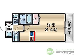 阪急京都本線 南茨木駅 徒歩4分の賃貸マンション 1階1Kの間取り