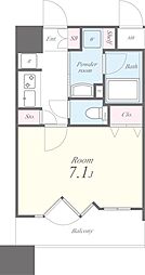 アーバンウェル茨木 2階1Kの間取り