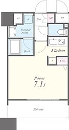 アーバンウェル茨木 11階1Kの間取り