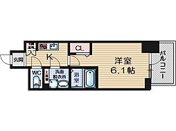 JR東海道・山陽本線 岸辺駅 徒歩3分の賃貸マンション 11階1Kの間取り