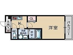 SOLASIAresidence千里丘 6階1Kの間取り