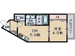 KORE・YIELD千里丘 206 2階1DKの間取り