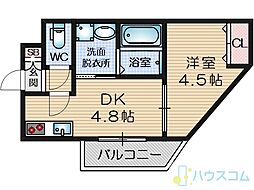 KORE・YIELD千里丘 1DKの間取図画像